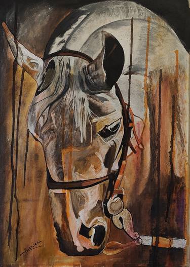 Original Abstract Horse Paintings by Shailendra Khadkikar
