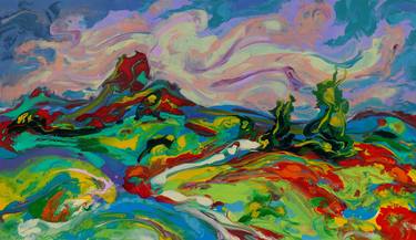 Print of Abstract Landscape Paintings by Cao Yan