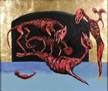 Original Surrealism Mortality Paintings by Peter Cunis