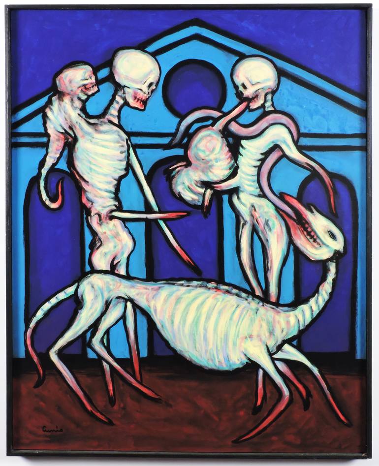 Original Surrealism Mortality Painting by Peter Cunis