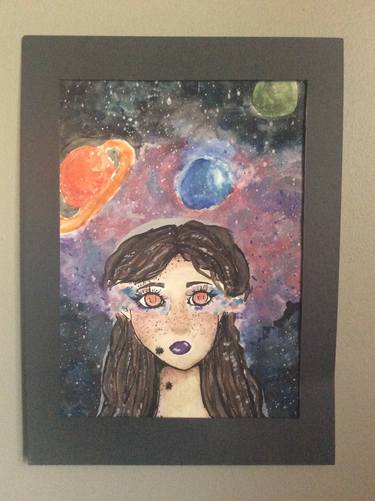 Original Outer Space Painting by Linda Florissa