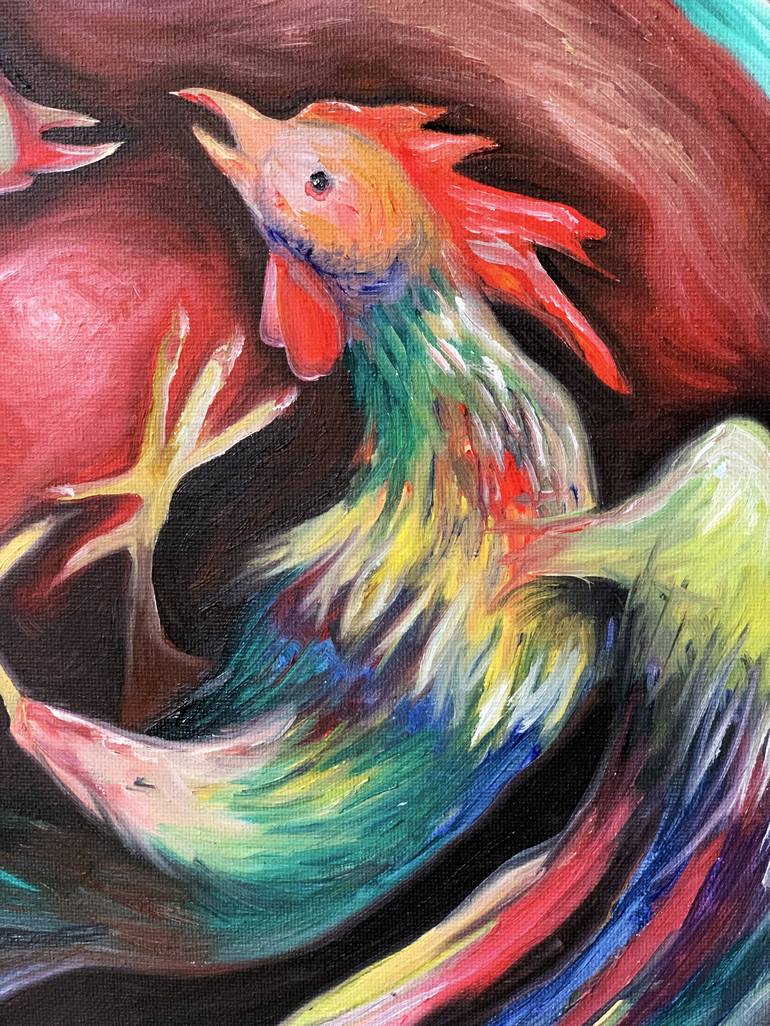 Original Surrealism Animal Painting by Dixie Miguez