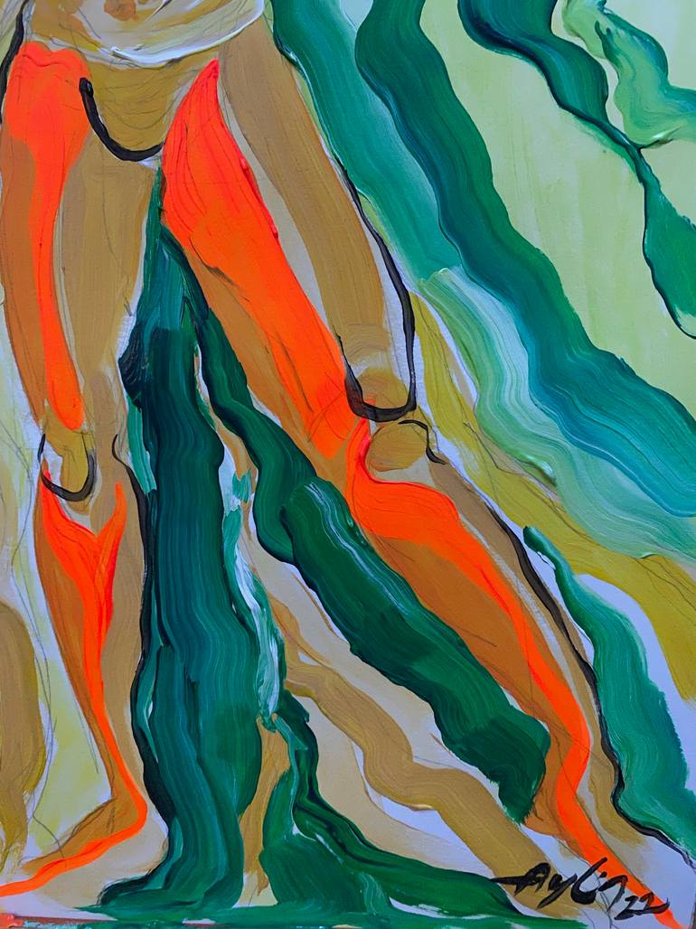 Original Abstract Men Painting by Aylin Uyan