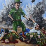my papa made a massacre, what did your papa do? by yiftach shapira