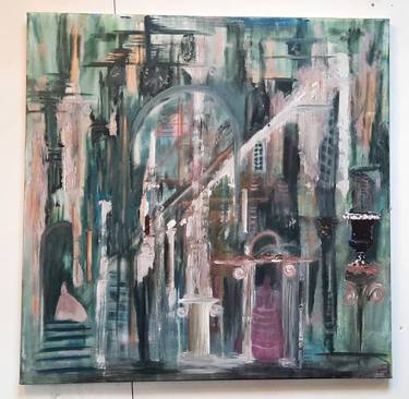 Original Abstract Expressionism Architecture Paintings by Bo Vivante