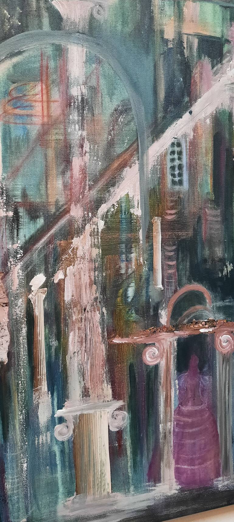 Original Abstract Expressionism Architecture Painting by Bo Vivante