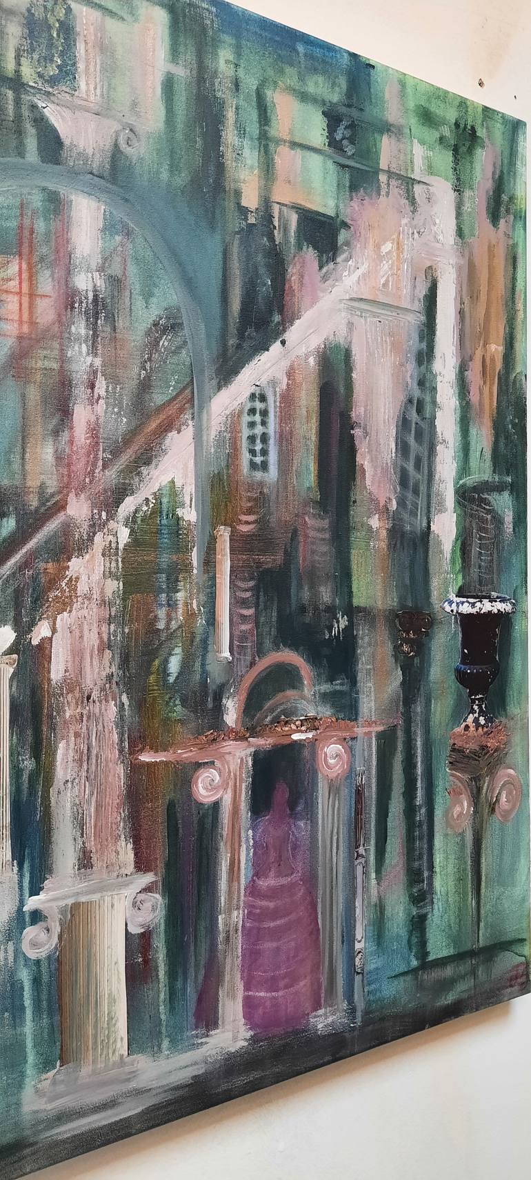 Original Abstract Expressionism Architecture Painting by Bo Vivante