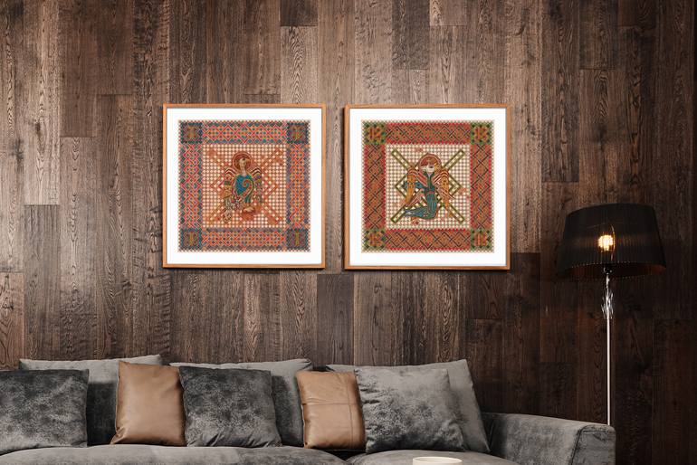 Original Art Deco Religion Painting by Dobri Gjurkov