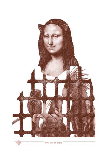 Fine Art Giclée Prints / Mona Lisa with Birds (red) thumb