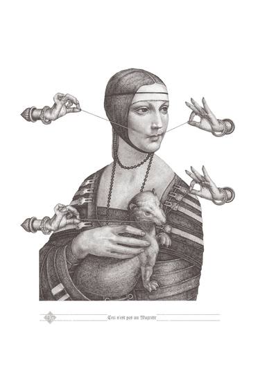 Original Surrealism Women Printmaking by Dobri Gjurkov