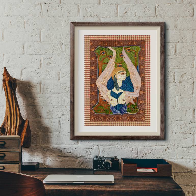 Original Art Deco Women Painting by Dobri Gjurkov