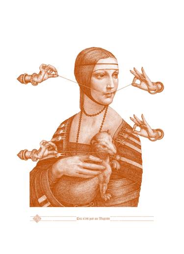 Original Surrealism Women Printmaking by Dobri Gjurkov