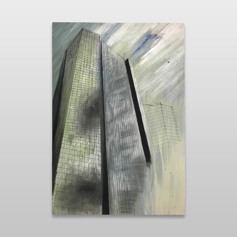 Original Modernism Architecture Painting by Alex Pearce