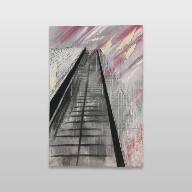 Original Modernism Architecture Painting by Alex Pearce