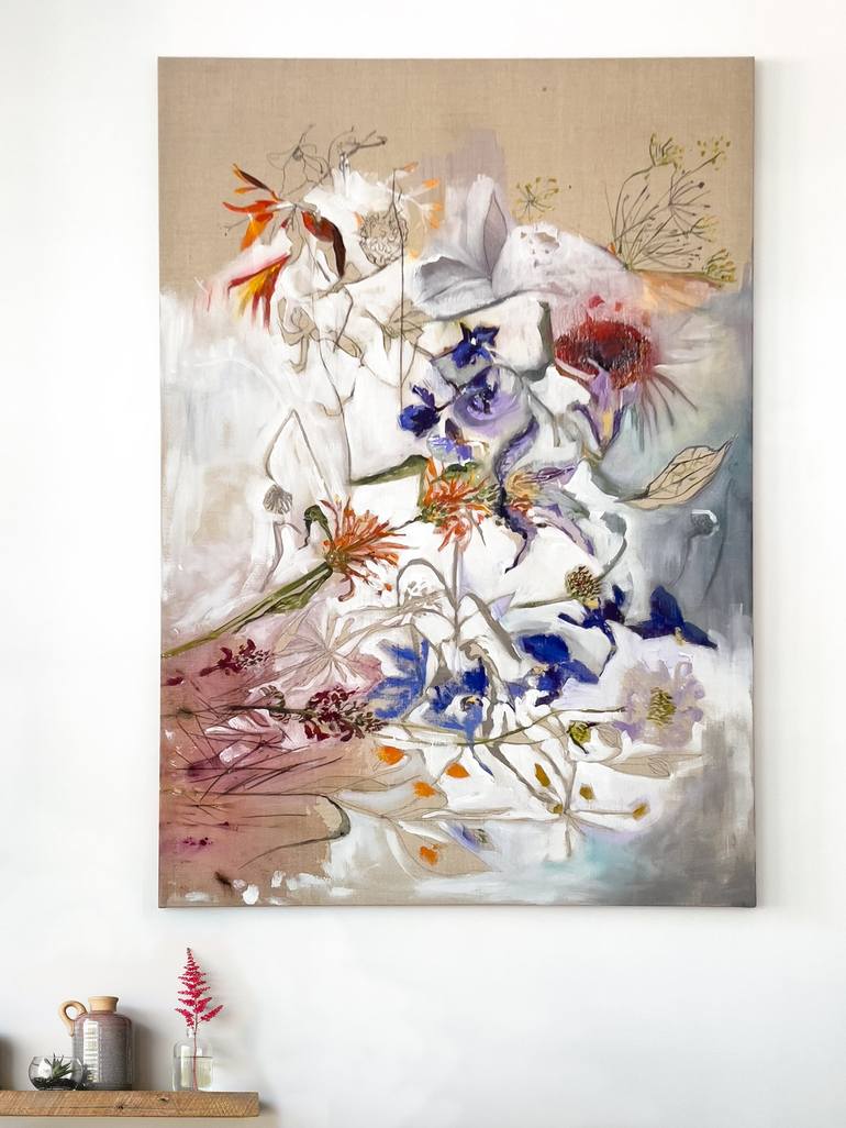 Original Contemporary Floral Painting by Lies Goemans