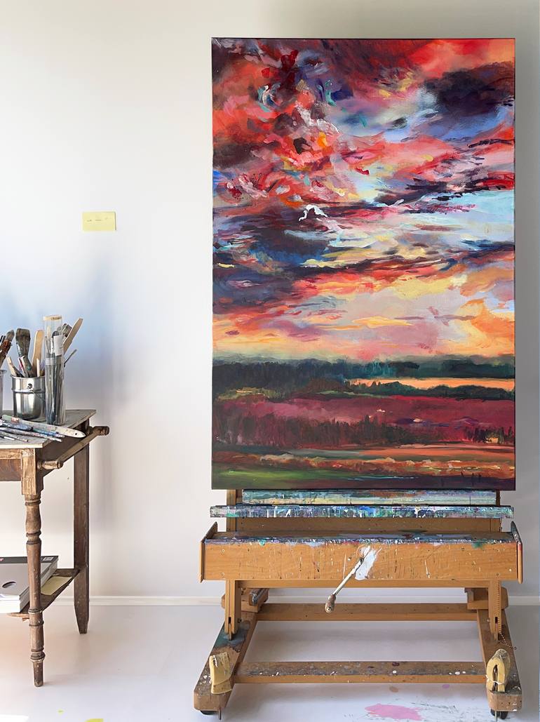 Original Fauvism Nature Painting by Lies Goemans