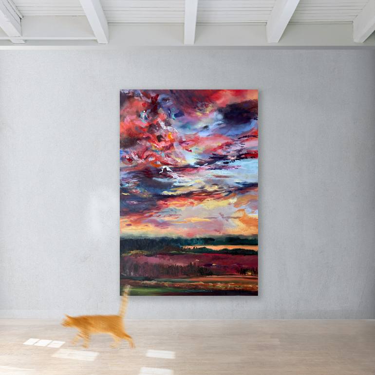 Original Fauvism Nature Painting by Lies Goemans