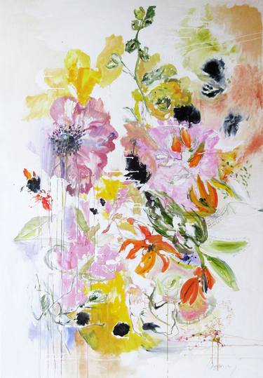 Original Modern Floral Paintings by Lies Goemans