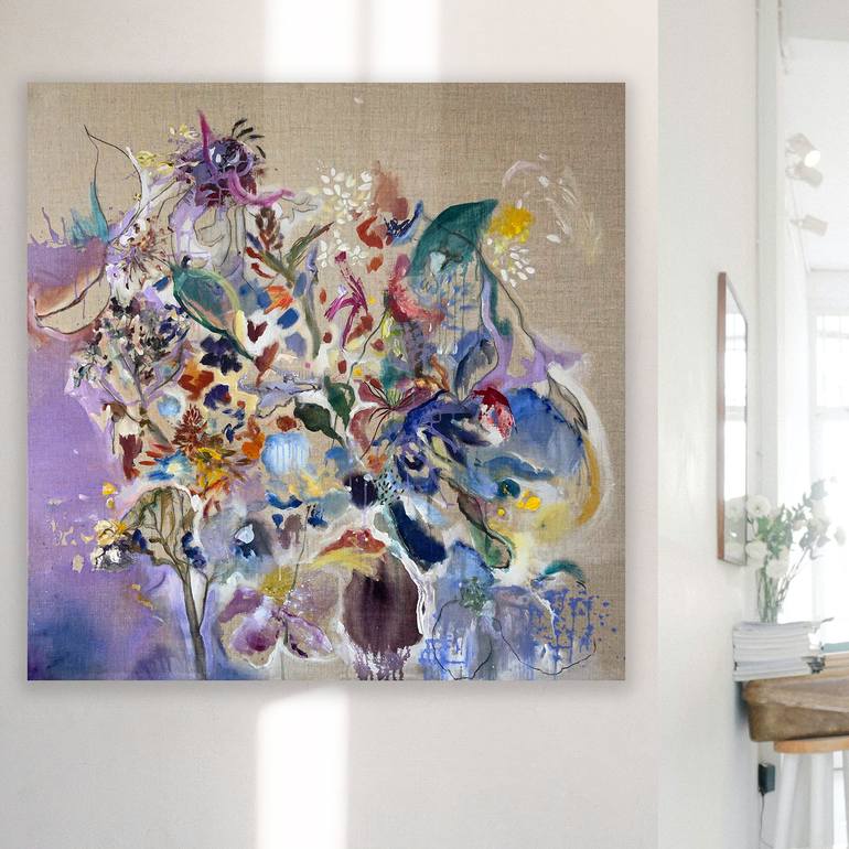 Original Contemporary Floral Painting by Lies Goemans