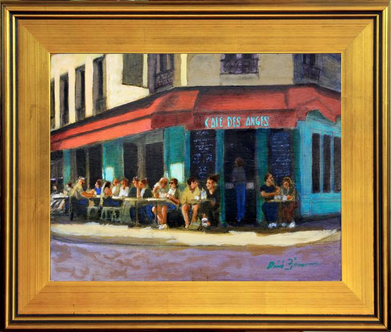 Original Figurative Cities Painting by David Zimmerman