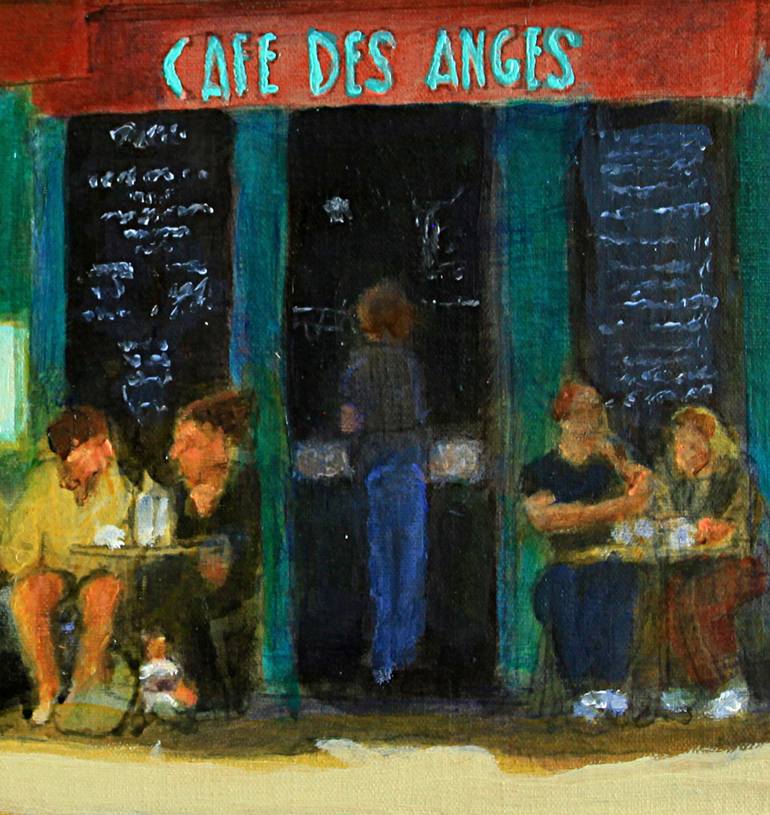 Original Figurative Cities Painting by David Zimmerman