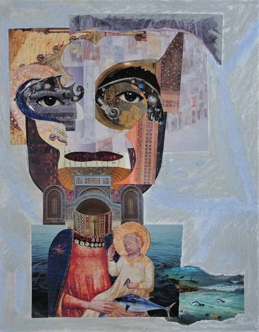 Original Fine Art Religion Collage by Mona Dworkin