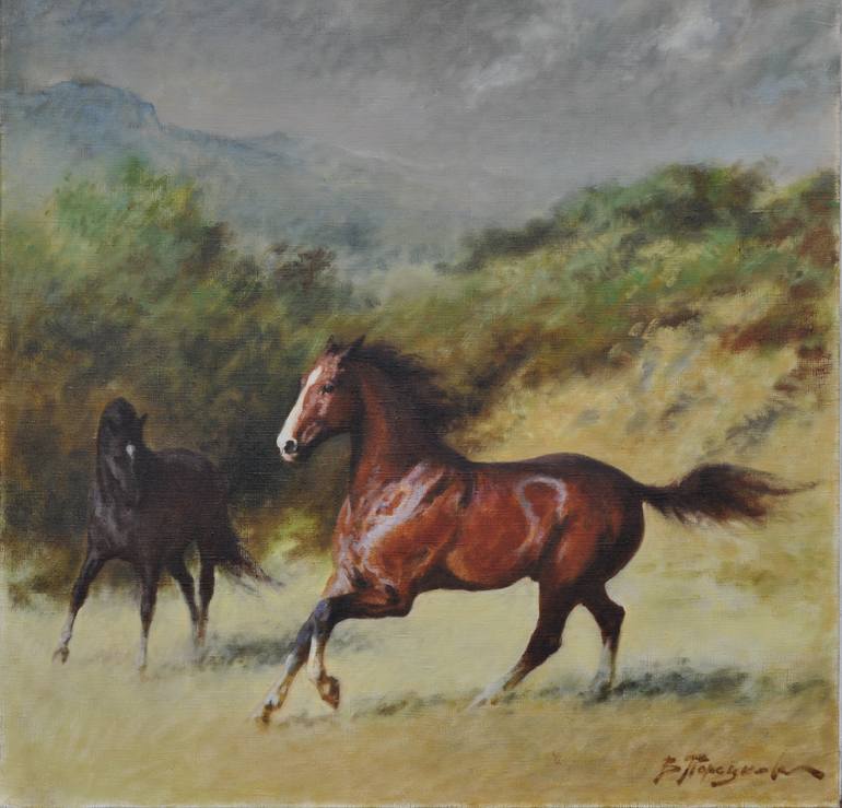 Horses Painting by Vladimir Poretskov Saatchi Art Horses Painting by Vladimir Poretskov Saatchi Art