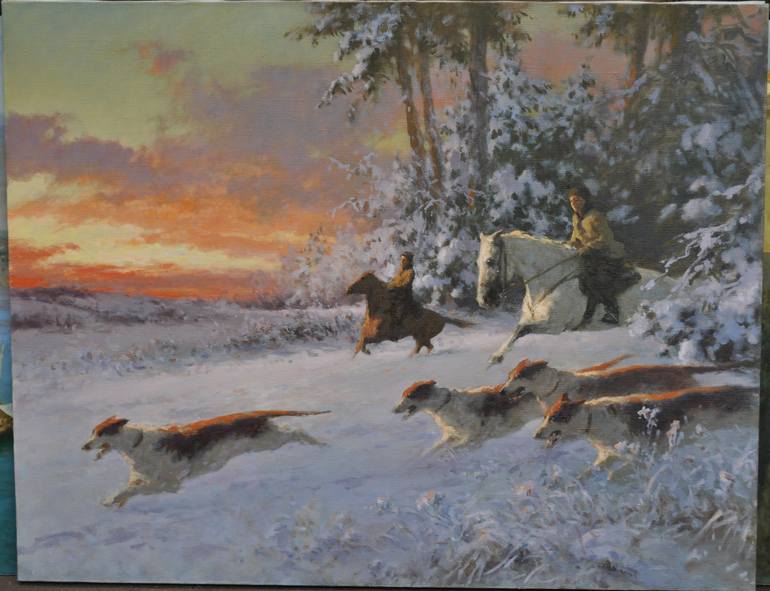 Hunting Painting by Vladimir Poretskov Saatchi Art