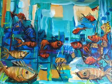 Print of Abstract Expressionism Fish Paintings by Willy Pérez