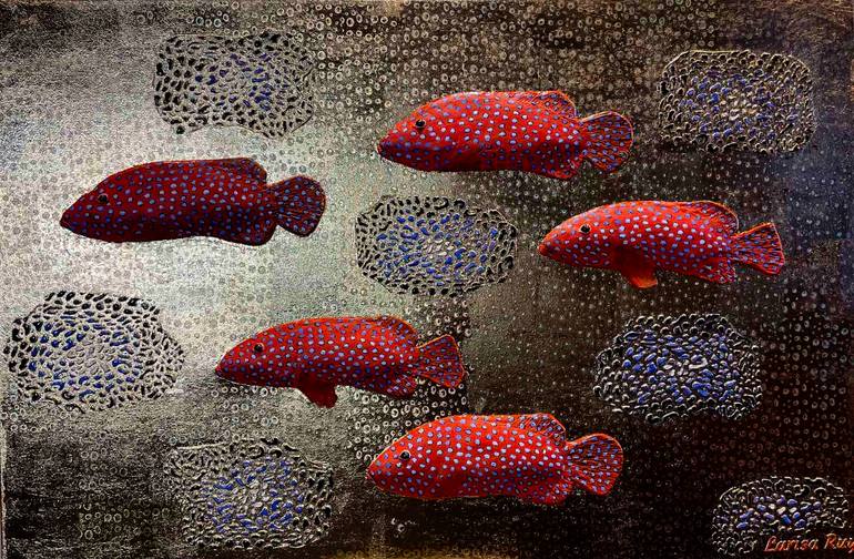 Red fish Mixed Media by Larisa Ruy | Saatchi Art