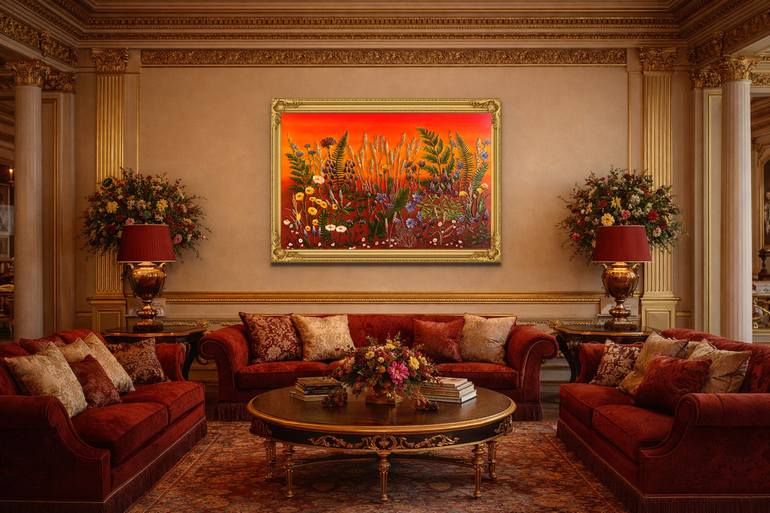 Original Symbolism Botanic Painting by Larisa Ruy
