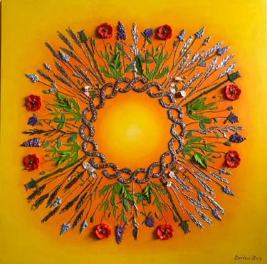 Original Symbolism Floral Painting by Larisa Ruy