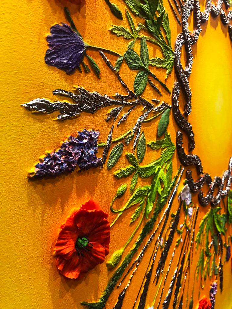 Original Symbolism Floral Mixed Media by Larisa Ruy