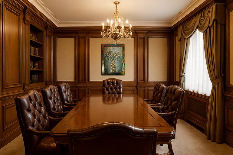 Original Symbolism Garden Painting by Larisa Ruy