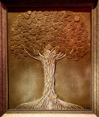 Original Art Deco Tree Collage by Larisa Ruy