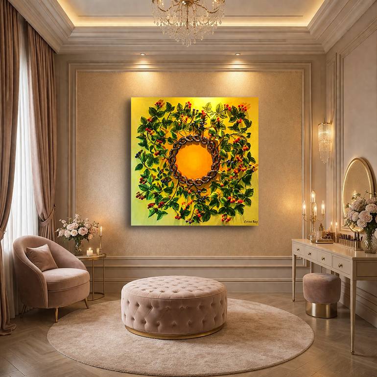 Original Art Deco Garden Mixed Media by Larisa Ruy