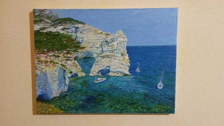 Original Impressionism Seascape Painting by Vasilis Ioannou