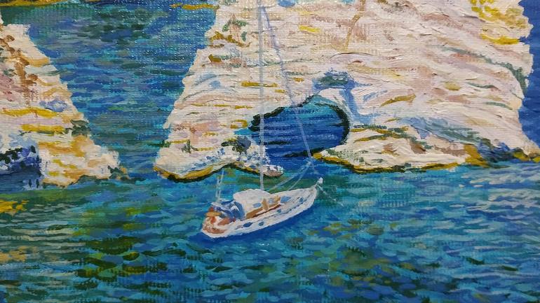 Original Impressionism Seascape Painting by Vasilis Ioannou