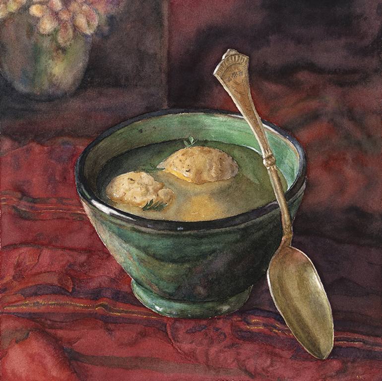 Comfort Food: Matzoh Balls in Chicken Soup - Limited Edition 1 of 12 Printmaking by Sharon Romm |