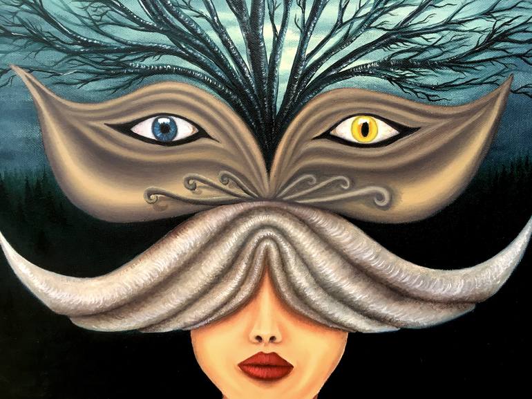 Original Surrealism Portrait Painting by Beklan Kizilcay