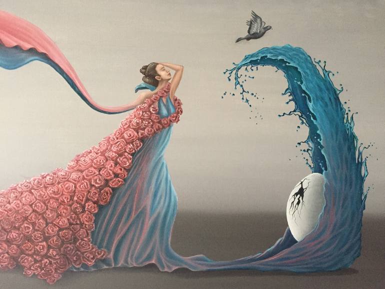 Original Surrealism Fantasy Painting by Beklan Kizilcay