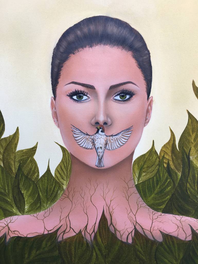 Original Surrealism Women Painting by Beklan Kizilcay