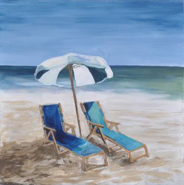Original Conceptual Beach Paintings by Greta Koncz