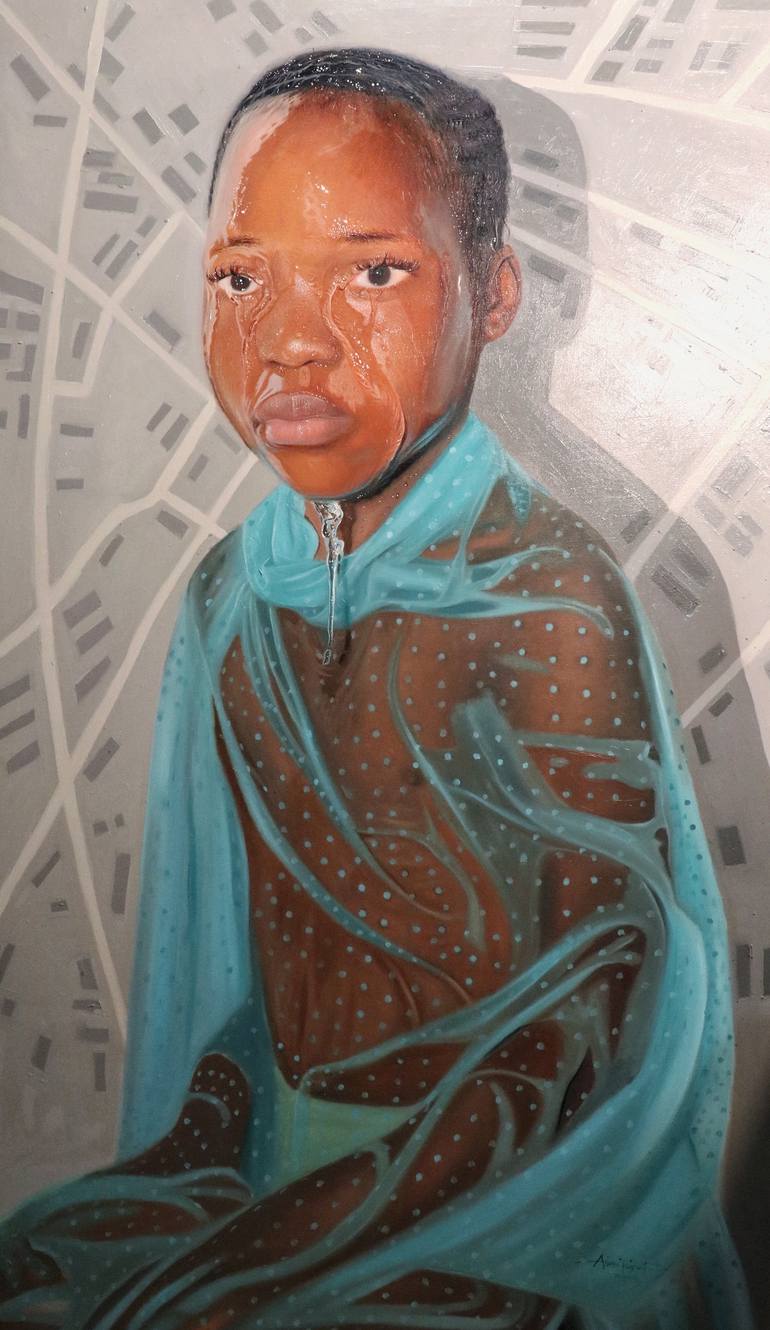 Original Figurative Children Painting by Ayogu Kingsley