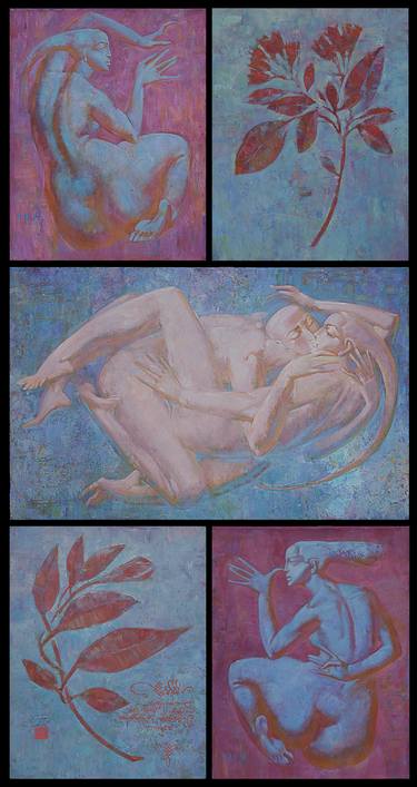 Original Art Deco Erotic Paintings by Vasiliy Hapov