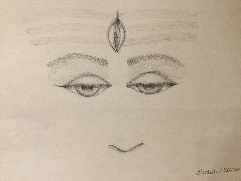 Buddha's Third eye Drawing by Nikoletta Szabo | Saatchi Art