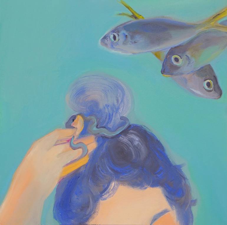 Original Fine Art Fish Paintings by Liqing Tan