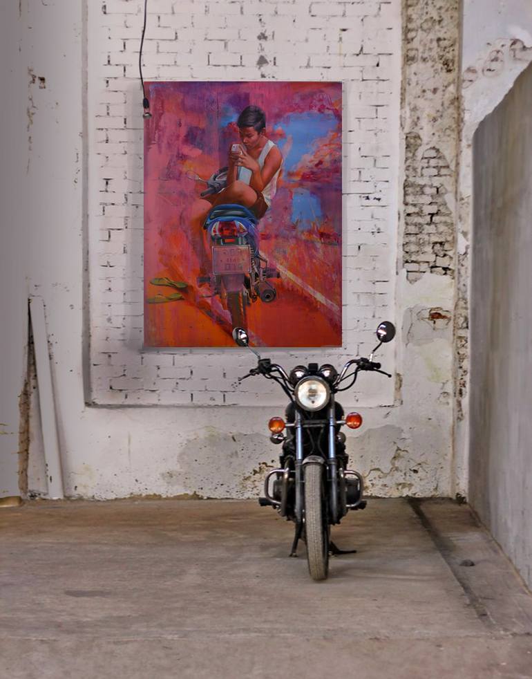 Original Bike Painting by Kirill Khlopov