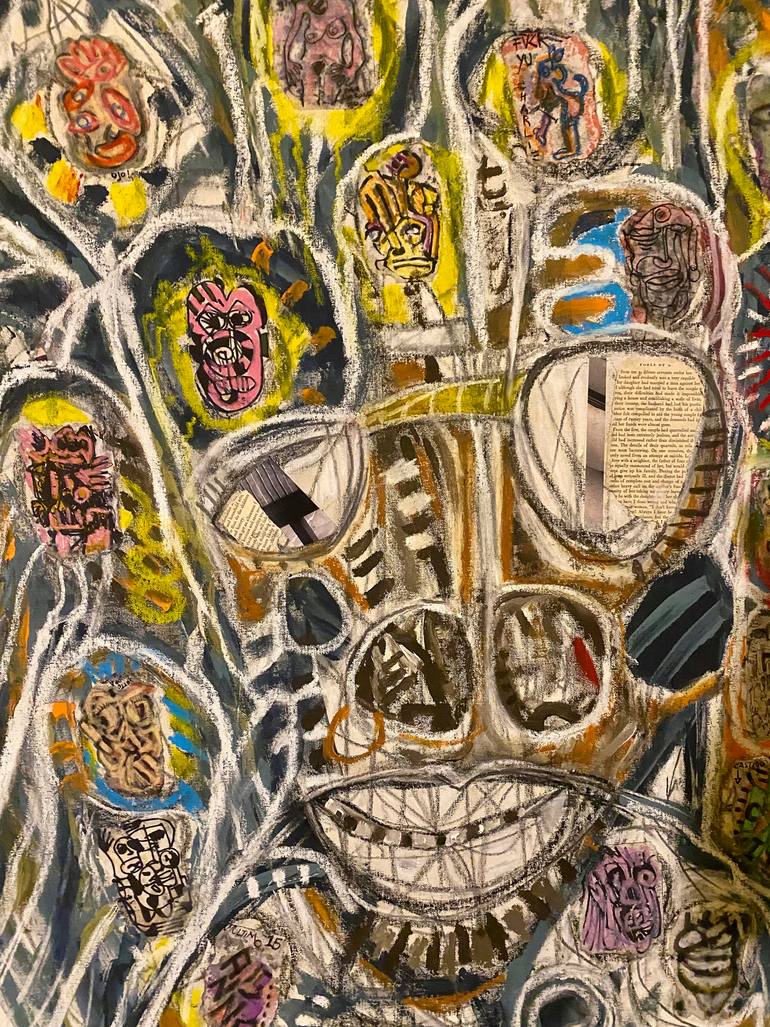 Original Abstract Expressionism Fantasy Painting by Nick Scalisi Aka Nistka