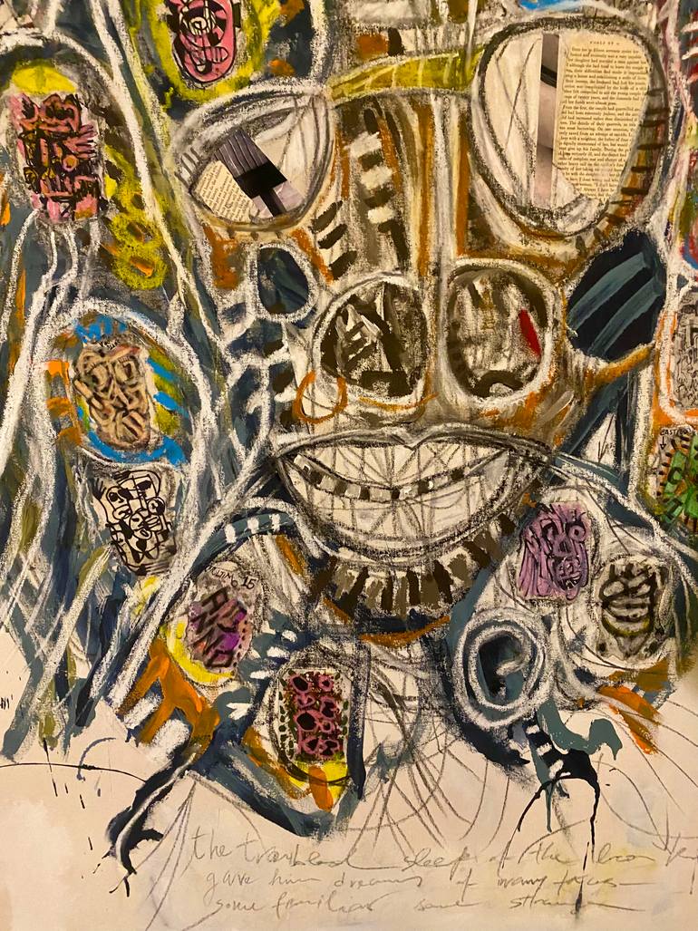 Original Abstract Expressionism Fantasy Painting by Nick Scalisi Aka Nistka